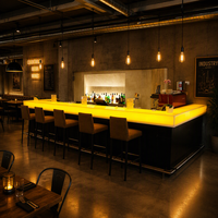 Comptoir de bar multifonctionnel en surface solide de haute qualité, moderne, en forme de L, personnalisé pour restaurant, bar à domicile, hôtel, club, villa