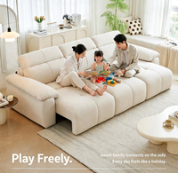 Maßgefertigtes Hochlehner-Relaxsofa-Set, Modernes Stoff-Wohnzimmersofa mit Massivholzrahmen & Metallbeinen
