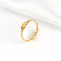 Trendiger Gravierter Siegelring - Gold PVD-Beschichteter Edelstahl Minimalistischer Ring, Wasserfest Nicht Anlaufend