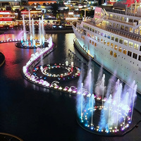 Fontaine musicale et dansante d'extérieur DEWY en acier inoxydable, spectacle aquatique moderne commercial avec 2 ans de garantie