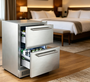 Équipement de réfrigération commercial en acier inoxydable à double tiroir, directement de l'usine, pour les zones de buffet d'hôtel - Product Image 1