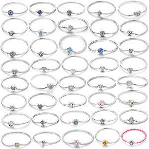 Bracciale Charm in <span class=keywords><strong>Argento</strong></span> Sterling <span class=keywords><strong>925</strong></span> Fai-da-Te, Gioielli alla Moda per Donne, Bracciali e Bangle con Zirconi a Forma di Serpente - Product Image 1