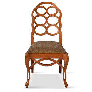 Silla de Comedor Colonial de Caoba, Estilo Tradicional Moderno, con Tapicería de Microfibra, Asiento de Madera, para Hotel y Hogar - Product Image 1