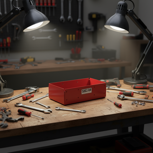 Caja de Almacenamiento de Herramientas Metálica Roja 5003 RR, Dimensiones LxPxA, para Organización de Taller - Product Image 3