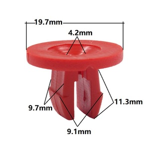 Clip de Plástico de Nylon Rojo para Ford Focus K28, Cabeza Redonda, Sujetador Automotriz para Reparación de Automóviles - Product Image 5