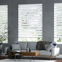 Persianas Zebra Motorizadas de Doble Capa con Control Inteligente, Compatibles con Alexa y Google Home, Control Remoto, Persianas Enrollables Opacas para Día y Noche