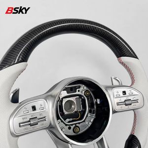 Volant en cuir blanc et fibre de carbone 809 personnalisé, adapté aux Mercedes Benz A/C/E/G GT <span class=keywords><strong>63</strong></span>/CLS/CLA/E200/<span class=keywords><strong>AMG</strong></span> A45 - Product Image 4
