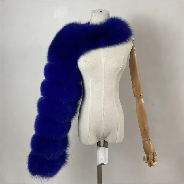 Einzigartiges Design Winterkleid ung Frauen Mode 16 Farben eine Schulter elegante Kunst pelz mäntel
