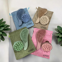 Cepillo Desenredante Ecológico de Paja de Trigo, Masajeador de Cuero Cabelludo con Cerdas de Silicona Suave, Cepillo para Cabello Húmedo y Seco Sin Frizz, Logotipo Personalizado OEM