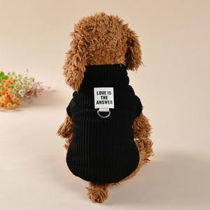 เสื้อผ้าสุนัข เสื้อโค้ทฤดูหนาวผ้าลูกฟูกแบบไม่มีแขนสำหรับสุนัขและแมวตัวเล็ก พร้อมห่วงรูปตัว D ชุดฤดูใบไม้ร่วงและฤดูหนาว เสื้อโค้ทสุนัข เสื้อผ้าสัตว์เลี้ยง - Product Image 3