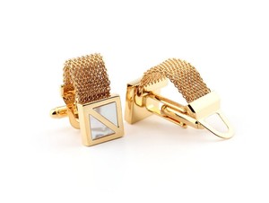 Oro <span class=keywords><strong>gemelli</strong></span> degli uomini <span class=keywords><strong>con</strong></span> la catena <span class=keywords><strong>gemelli</strong></span> personalizzati uomini shell mesh wrap <span class=keywords><strong>gemelli</strong></span> della <span class=keywords><strong>camicia</strong></span> - Product Image 3