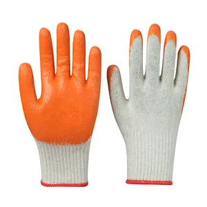 Factory Cheap Price Cotton Glove Safety Latex Coated Labor Work Industrial Gloves for Construction Protection