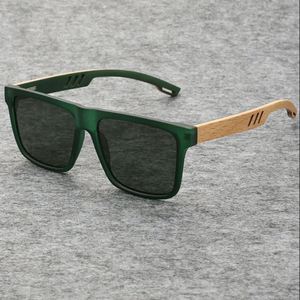 Gafas de Sol Polarizadas con Logotipo Personalizado, Modelo 2025, Cuadradas, con Protección UV400 y Diseño de Madera para Hombre - Product Image 1