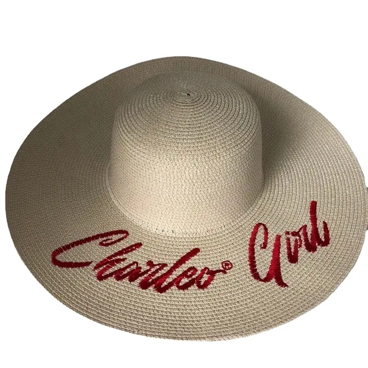 Factory customized summer sun straw hats girl wide brim beach hat with logo