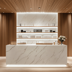 Tùy chỉnh hiện đại vàng trang sức cửa hàng đồ nội thất nhân tạo đá hiển thị truy cập bàn cho đồ trang sức linh hoạt cho khách sạn & Trường học - Product Image 1