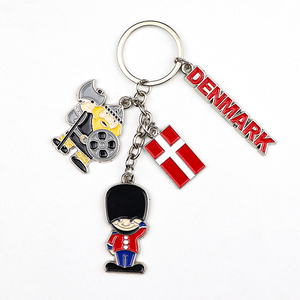 Llavero de Metal Esmaltado con Diseño Vikingo de Noruega y Dinamarca, Personalizado de Fábrica - Product Image 1