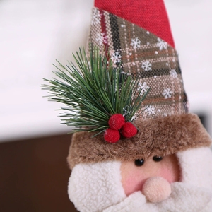 Figura de Muñeco de Nieve Navideño Nostálgico, Vestido con Tela a Cuadros Clásica, Diseño Elástico y Pequeñas Copos de Nieve, para Decoración de Bares - Product Image 2
