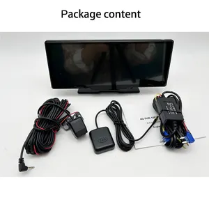 V93 dupla lente HD1080P android 10 4 + 64g com ada wifi gps função espelho câmera do carro monitor remoto 4g caixa preta do carro