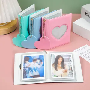 Kpop כרטיס קלסר 3 אינץ אלבום תמונות הולו אהבת לב דגם Photocard מחזיק משובץ אלבום Instax מיני אלבום עבור כרטיסים לאסוף ספר