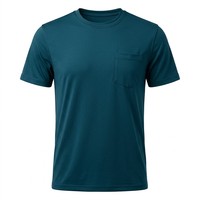 T-shirt de sport pour homme, séchage rapide, anti-plis, respirant, 100% coton, impression par sublimation, cyan foncé, doux, personnalisable, pour le travail en extérieur