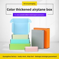 Boîte d'emballage pliable rose en carton, style avion, triple couche, épaissie, colorée, extra-résistante, pour expédition transfrontalière