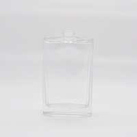 Flacon pulvérisateur rectangulaire transparent en verre de 100 ml avec bouchon à vis vide pour parfum