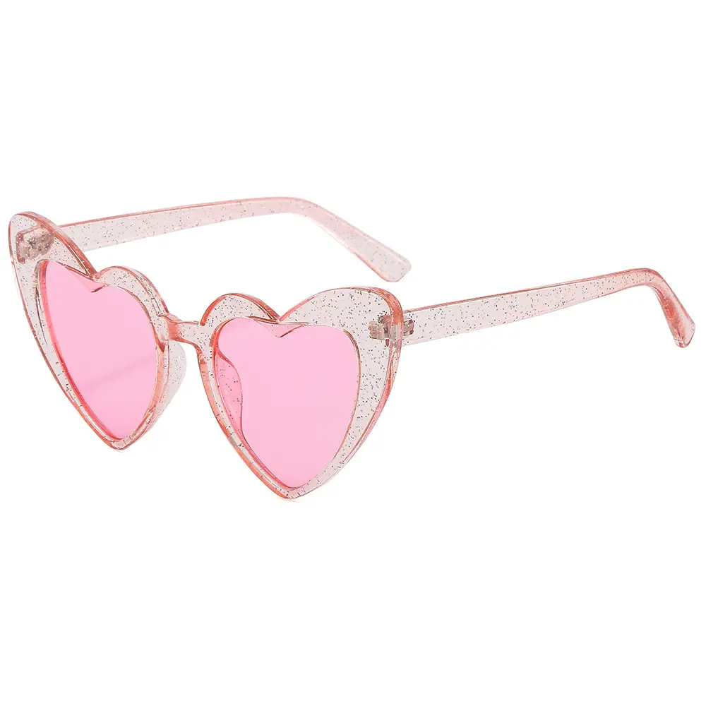 2022 New wholesale sweet love&roses hearts pink sunglasses fashion women love heart glasses shaped sunglasses