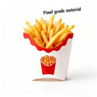 Boîtes à frites jetables en papier kraft recyclable, impression UV personnalisée du logo, emballage à emporter pour la restauration rapide