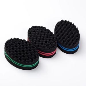 Éponge Magique Torsade Coiffure Barber Double Vague Torsion Éponge pour Twists Locks <span class=keywords><strong>Dreadlocks</strong></span> Brosse Boucles - Product Image 1