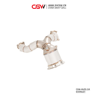 Système d'échappement sport actif en acier inoxydable 304 poli de 1,5 mm avec catalyseur et commande vocale pour Audi S4 B8 B9