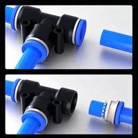 Composants pneumatiques PG6-4/8-6, connecteur rapide en plastique droit à diamètre variable, connecteur bleu pour tuyau d'air et d'eau