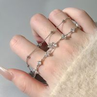 Bracelet Lucky Duet, luxueux et au design unique, double couche, trèfle à quatre feuilles, argent sterling