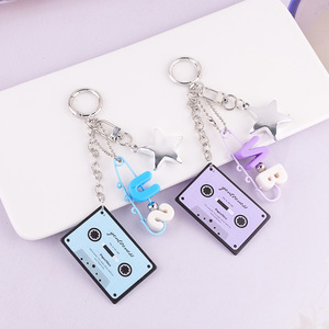พวงกุญแจเทปคาสเซ็ตสีสันสดใสจี้ตกแต่งรูปดาวที่สร้างสรรค์เครื่องประดับแบบห้อยกระเป๋านักเรียนกุญแจอุปกรณ์เสริมน่ารัก - Product Image 4