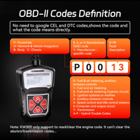 Lecteur de codes OBD2 KW309 pour voiture, outil de diagnostic et de réinitialisation de voyant moteur, moniteur de batterie, données en temps réel, test du système EVAP, outil DIY pour propriétaire de véhicule