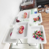 Support de service moderne simple à 3 niveaux avec plateaux en porcelaine support pliable et robuste ensemble d'assiettes de présentation de gâteaux de mariage pour fête d'anniversaire