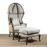 Chaise cage à oiseaux de style provincial français en gros de Yicheng / Chaise œuf en lin en bois massif, chaise dôme de loisirs à vendre