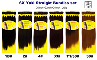 Paket Grosir Ombre Bundle untuk Rambut Manusia, Panjang 24 Inch, Lurus Halus, Rambut Sintetis Alami dengan Closure Frontal