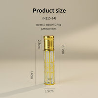 Mini flacon de parfum hexagonal en verre mat de luxe vide et unique avec applicateur à bille 5ml 10ml 15ml – Format voyage pour huiles parfumées