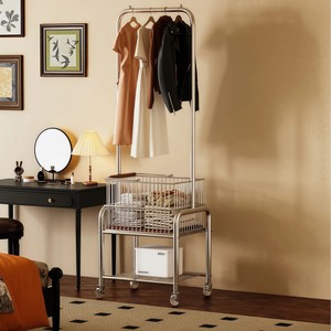 Appendiabiti da Terra in Metallo per Casa, Carrello Portaoggetti di Lusso in Acciaio Inossidabile - Product Image 2