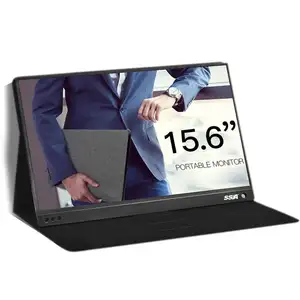 Oem usine 15.6 pouces moniteur portable usb type-c pleine 1080 ips usb c intégré deux haut-parleurs compatible avec pc portable boîte de TÉLÉVISION