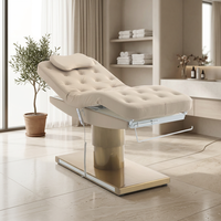 Ensemble de lit de beauté électrique moderne et élégant, base métallique de luxe, table de massage pour salon de beauté, spa, soins du visage, chaise réglable pour usage domestique et extensions de cils
