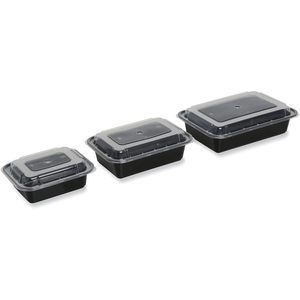 Contenedor de Alimentos Desechable TORECT38 GEN de 38 oz, Negro/Transparente, de Plástico, con Tapa, 8.81 X 6.02 X 2.48, 150/Caja, para Loncheras - Product Image 3