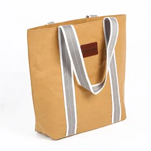 Sac cadeau en papier kraft <span class=keywords><strong>rectangulaire</strong></span> avec poignée tournante, pliable, personnalisé, marron, pour le Shopping, nouvelle collection - Product Image 1