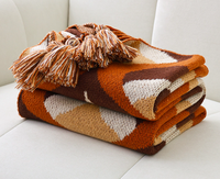 Plaid en acrylique tricoté de style bohème moderne, confortable et chaud, imprimé, pour lit ou canapé, super doux pour le salon