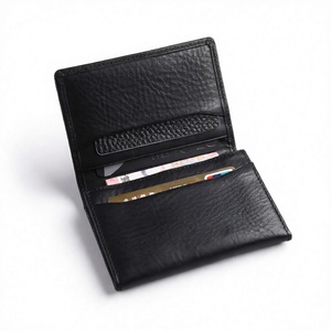 Custom Logo Genuine Leather Card <b>Holder</b> Slim Wallet <b>Passport</b> <b>Holder</b> Business Card Case for <b>Men</b> and Women - Product Image 3