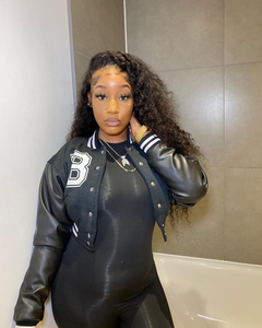 2021 Thời Trang Quá Khổ Dài Tay Áo Crop Top Bóng Chày Áo Khoác Áo Biểu Tượng Tùy Chỉnh Varsity Crop Top Áo Khoác Cho Phụ Nữ - Product Image 3