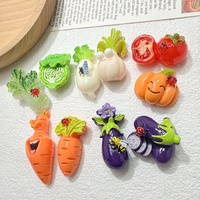 Breloques en résine de légumes de dessin animé, aubergine, faites à la main, pour coque de téléphone DIY