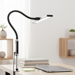 Lampe de table flexible à col de <span class=keywords><strong>cygne</strong></span> simple, réglable par pince/base, LED sans scintillement, télécommande tactile, veilleuse moderne - Product Image 1