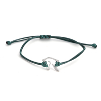 Bracelet minimaliste imperméable à l'eau, à la mode, avec breloque, tressé, réglable, fait main, en corde cirée tressée