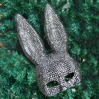 Masque de disco I1293 en forme de lapin, mignon, réfléchissant, pour fête, boule disco brillante, nouveau style, cadeau d'Halloween